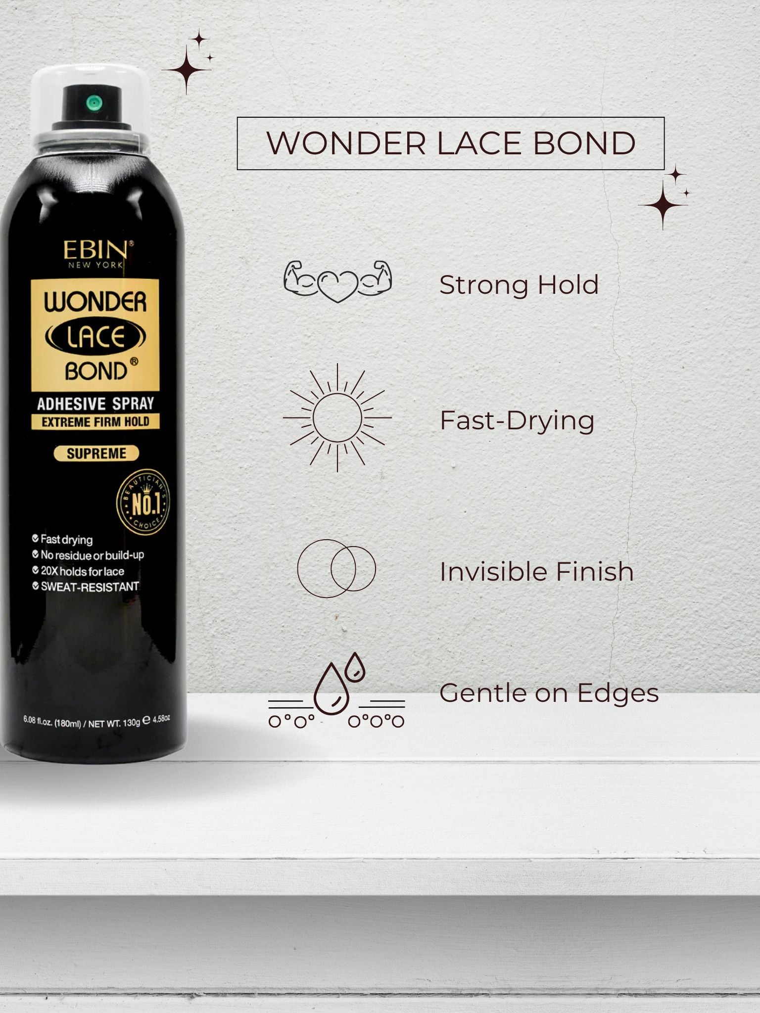 Ebin Wonder Lace Bond Adhesive Spray - Supreme